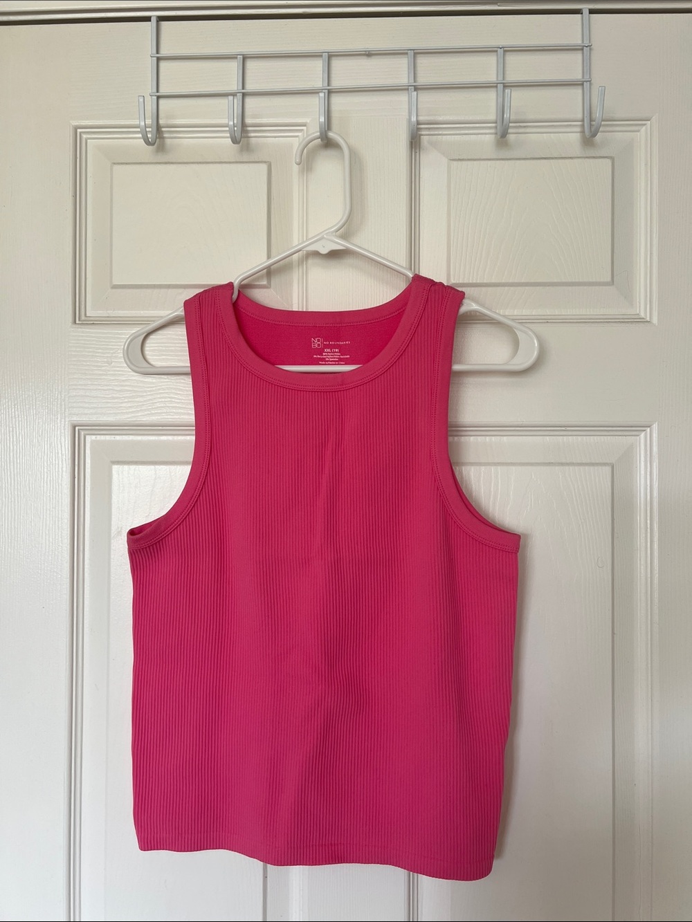 No Boundaries Bright Pink Ribbed Tank